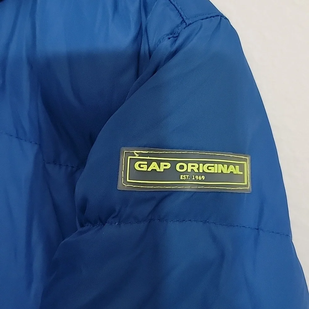 GAP Vintage 90s Kids Feather Filled Blue Puffy Jacket Size XS